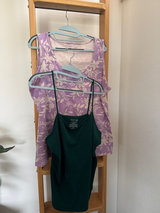 Duluth Trading Co Tops - Duluth Lilac Floral Tank + Time & Tru Dark Green Cami Set